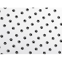Cotton fabric / canvas - paws - White (1 Meter)