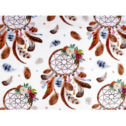 Cotton fabric / canvas - dreamcatcher - White (1 Meter)