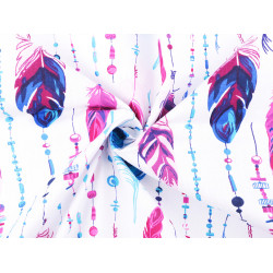 Cotton fabric / canvas - feather - Rich blue (1 Meter)