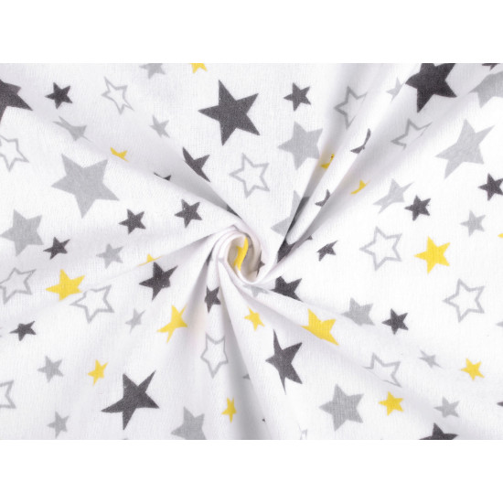 Cotton flannel fabric, stars - Grey (10 Meters)