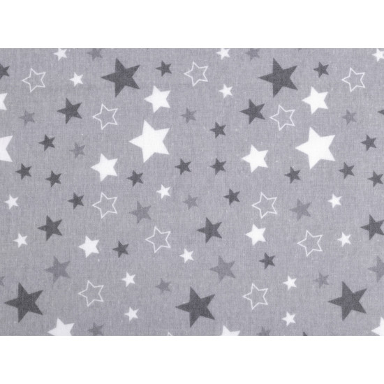 Cotton flannel fabric, stars - Grey (10 Meters)