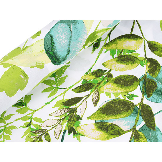 Cotton fabric / canvas - leaves - Green (1 Meter)