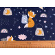 Cotton fabric / canvas fox - Blue dark (1 Meter)