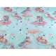 Cotton fabric / canvas with golden print, unicorn - Mint (10 Meters) Cotton fabric / canvas with golden print, unicorn - Mint (10 Meters)