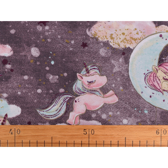 Cotton fabric / canvas with golden print, unicorn - Mint (10 Meters) Cotton fabric / canvas with golden print, unicorn - Mint (10 Meters)