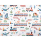 Cotton fabric / canvas train - White (1 Meter)