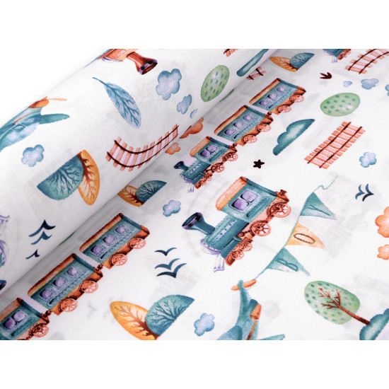 Cotton fabric / canvas train - White (1 Meter)