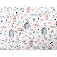 Cotton fabric / canvas rabbit, hedgehog - Beige (1 Meter)