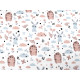 Cotton fabric / canvas rabbit, hedgehog - Beige (1 Meter)