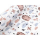 Cotton fabric / canvas rabbit, hedgehog - Beige (1 Meter)