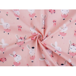 Cotton fabric / canvas rabbit - Powder (1 Meter)