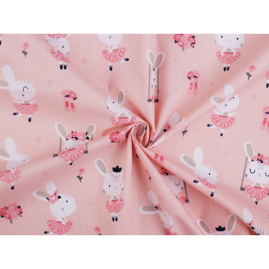 Cotton fabric / canvas rabbit - Powder (10 Meters)