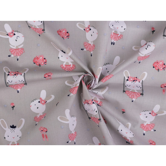 Cotton fabric / canvas rabbit - Powder (10 Meters)