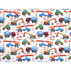 Cotton fabric / canvas trucks - White (1 Meter)