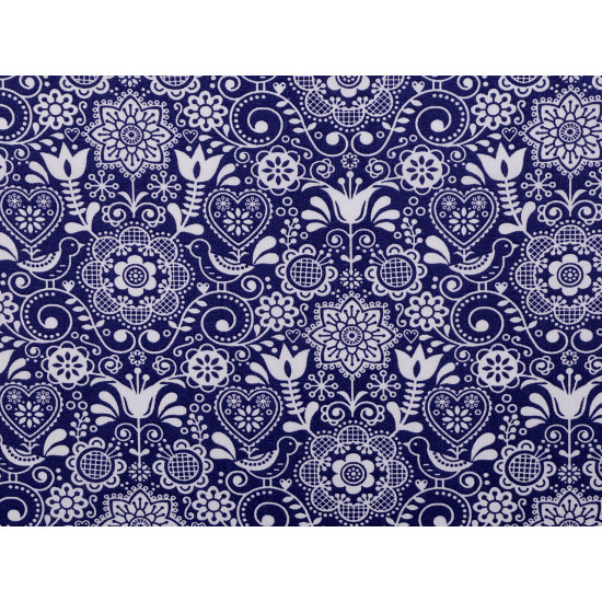 Cotton fabric / canvas - folk style - Grey (1 Meter)