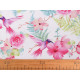 Cotton fabric / canvas - flowers - White (1 Meter)