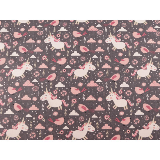 Cotton fabric / canvas unicorn - Taupe (1 Meter)