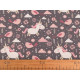 Cotton fabric / canvas unicorn - Taupe (1 Meter)