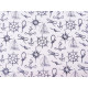 Cotton fabric / canvas - nautical pattern - Blue dark (1 Meter)
