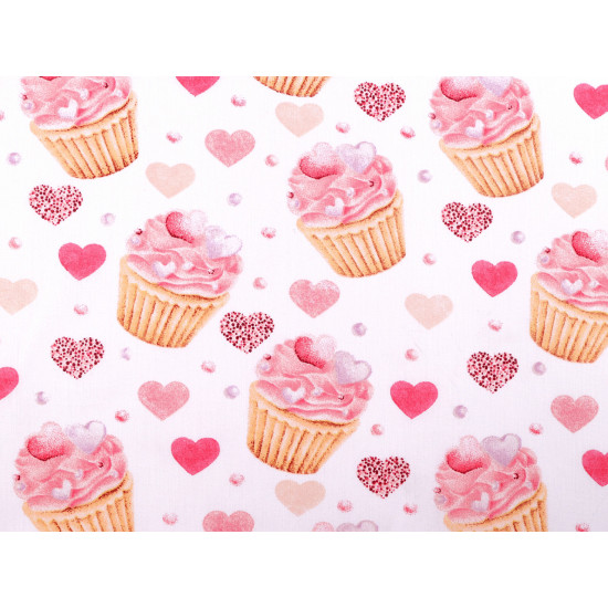 Baumwollstoff/leinen cupcake - Weiß (1 Meter)