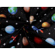 Baumwollstoff/leinen universum/planeten - Schwarz (10 Meter)
