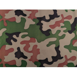 Polyester windbreaker fabric with silver coating, camouflage - Green (1 Meter)