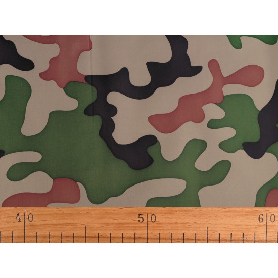 Polyester windbreaker fabric with silver coating, camouflage - Green (1 Meter) Polyester windbreaker fabric with silver coating, camouflage - Green (1 Meter)