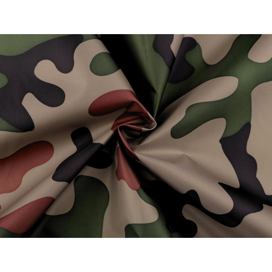 Polyester windbreaker fabric with silver coating, camouflage - Green (1 Meter) Polyester windbreaker fabric with silver coating, camouflage - Green (1 Meter)
