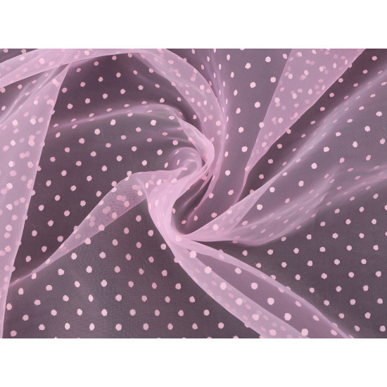 Organza à pois - Bleu lumineux (1 Mètre) Organza à pois - Bleu lumineux (1 Mètre)