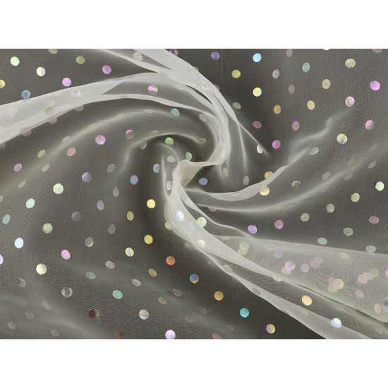 Organza con lunares efecto ab arco iris - No me olvides azul (10 Metros) Organza con lunares efecto ab arco iris - No me olvides azul (10 Metros)
