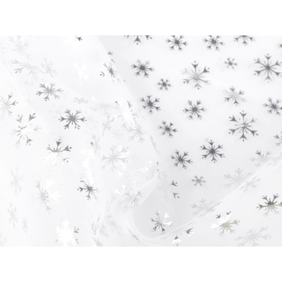 Organza śnieżynki - White (10 Metry)