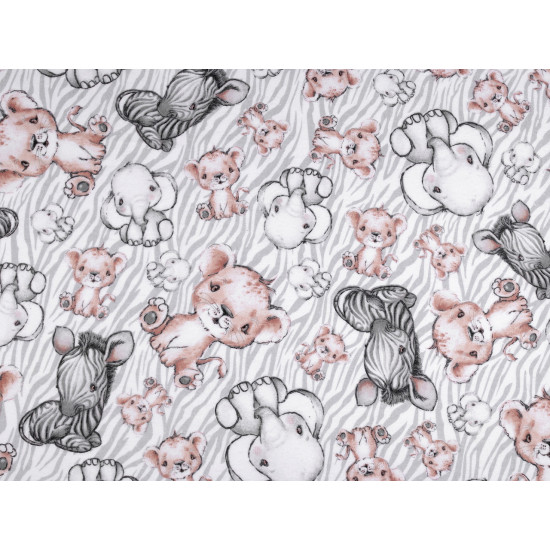 Baumwollflanell safaritiere - Hell-grau (1 Meter)