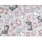 Tissu en flanelle de coton - animaux de la savane - Gris clair (1 Mètre)