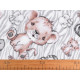 Baumwollflanell safaritiere - Hell-grau (1 Meter)