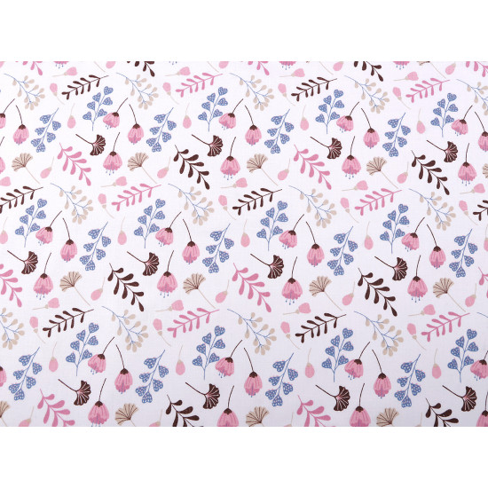 Baumwollstoff/leinen blumen und blätter - Hellblau (1 Meter) Baumwollstoff/leinen blumen und blätter - Hellblau (1 Meter)