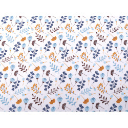 Baumwollstoff/leinen blumen und blätter - Hellblau (1 Meter)