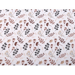 Baumwollstoff/leinen blumen und blätter - Braun (1 Meter)