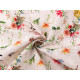 Decorative fabric loneta flowers - Ecru light (10 Meters)