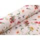 Decorative fabric loneta flowers - Ecru light (10 Meters)