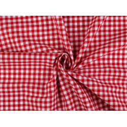 Checkered 100% cotton canvas fabric - Red (1 Meter)