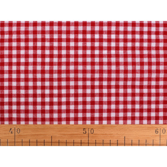 Checkered 100% cotton canvas fabric - Red (5 Meters) Checkered 100% cotton canvas fabric - Red (5 Meters)