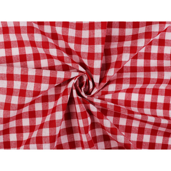 Checkered 100% cotton canvas fabric - Red (5 Meters) Checkered 100% cotton canvas fabric - Red (5 Meters)