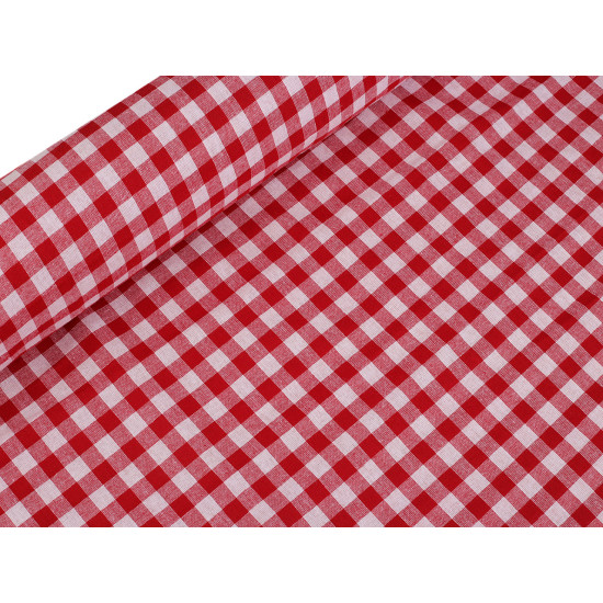 Checkered 100% cotton canvas fabric - Red (5 Meters) Checkered 100% cotton canvas fabric - Red (5 Meters)