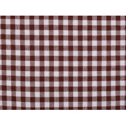 Checkered 100% cotton canvas fabric - Brown (1 Meter)
