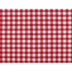 Checkered 100% cotton canvas fabric - Red (1 Meter)