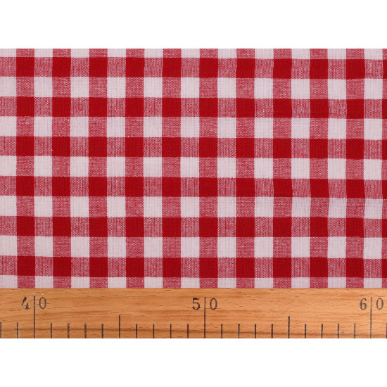 Checkered 100% cotton canvas fabric - Red (5 Meters) Checkered 100% cotton canvas fabric - Red (5 Meters)