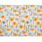 Decorative fabric loneta flowers - White natural (1 Meter)