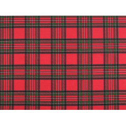 Decorative fabric loneta, tartan - Red (1 Meter)