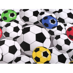 Baumwollstoff/leinen fußball - Weiß (1 Meter)