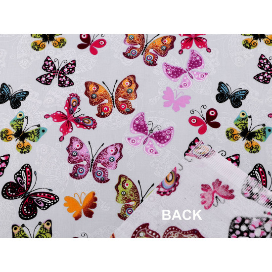 Baumwollstoff/leinen schmetterling - Hell-grau (10 Meter)